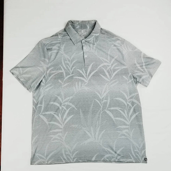 Nat Nast Logo Tag Gray Floral Men's Size 2XL Polo - Picture 2 of 7
